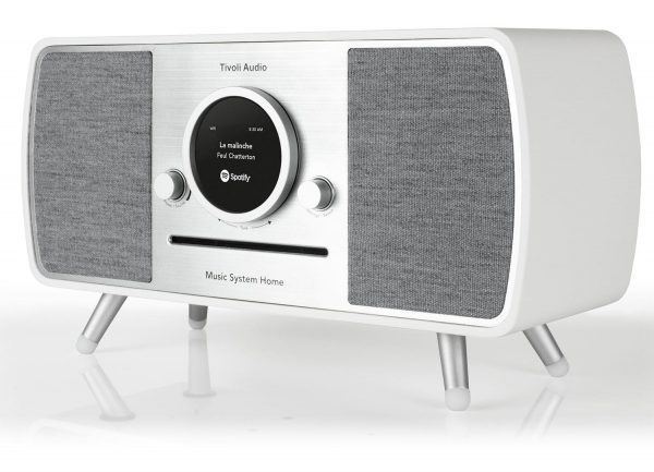 Tivoli Audio music system i hvid fra siden